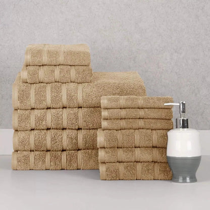 12-Piece Set: Bibb Home Zero Twist Egyptian Cotton Towel Set - A-1 Thread Vault