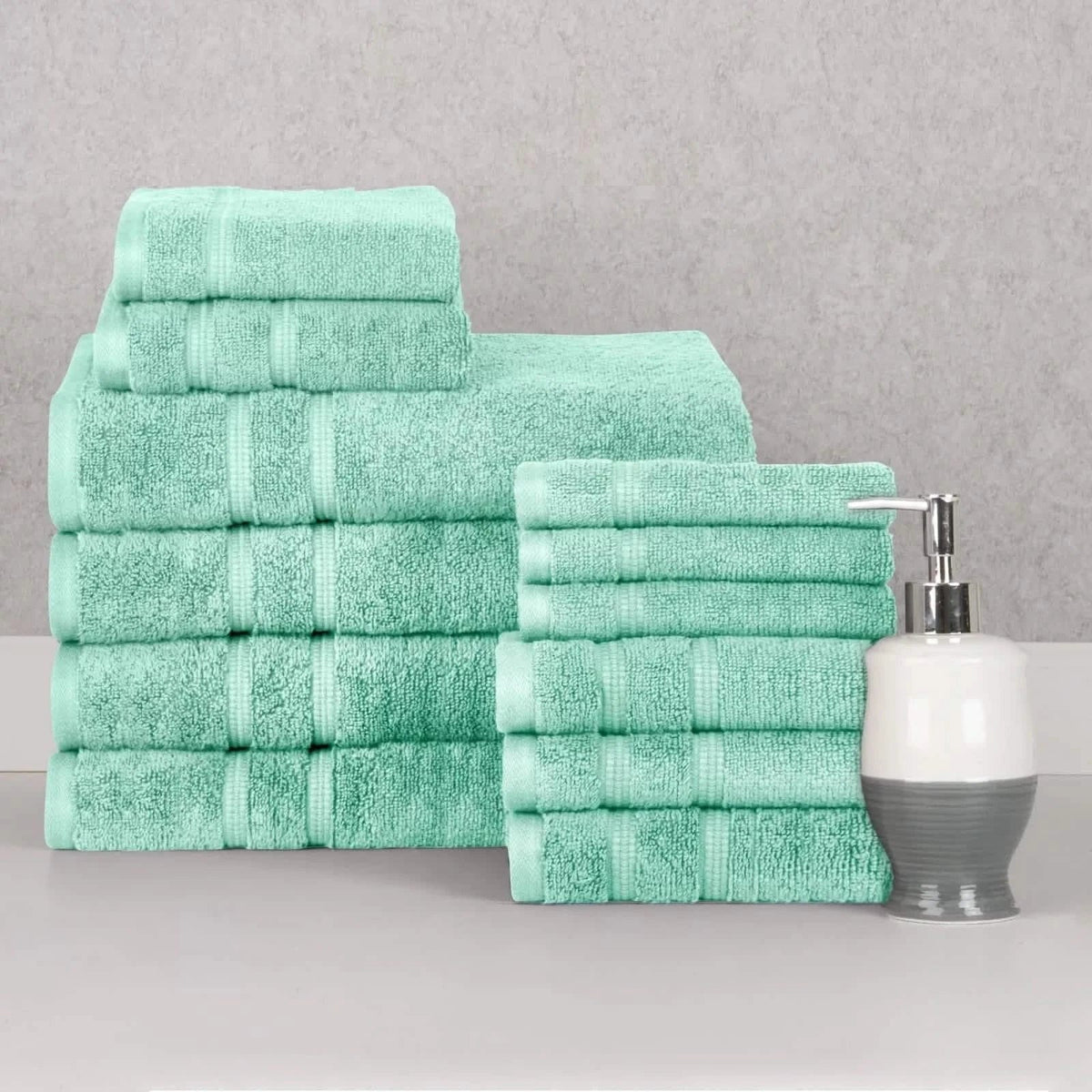 12-Piece Set: Bibb Home Zero Twist Egyptian Cotton Towel Set - A-1 Thread Vault