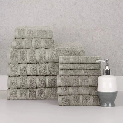 12-Piece Set: Bibb Home Zero Twist Egyptian Cotton Towel Set - A-1 Thread Vault