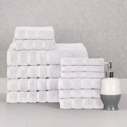 12-Piece Set: Bibb Home Zero Twist Egyptian Cotton Towel Set - A-1 Thread Vault
