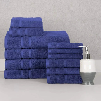 12-Piece Set: Bibb Home Zero Twist Egyptian Cotton Towel Set - A-1 Thread Vault