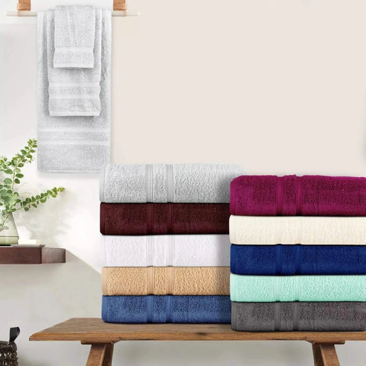 12-Piece Set: Bibb Home Zero Twist Egyptian Cotton Towel Set - A-1 Thread Vault