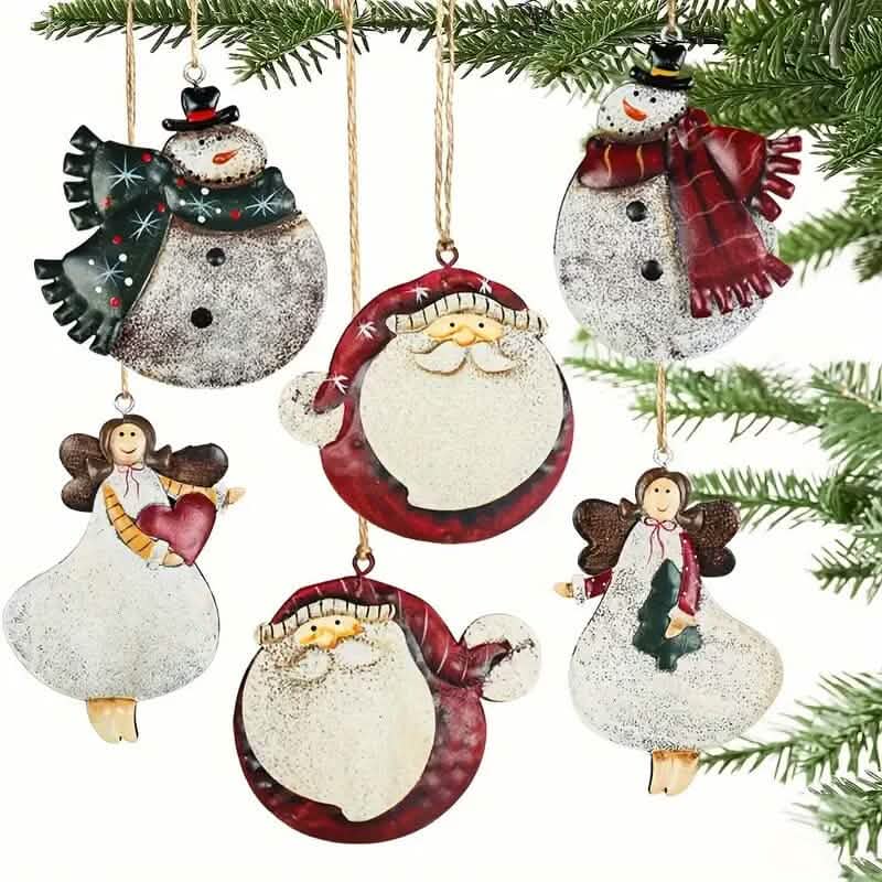 12-Pieces: Christmas Tree Colorful Resin Elk Pendant Decoration - A-1 Thread Vault