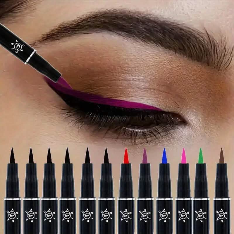 12-Pieces: Luxurious Waterproof Long-Wearing Liquid Eyeliner Set - A-1 Thread Vault