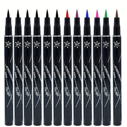 12-Pieces: Luxurious Waterproof Long-Wearing Liquid Eyeliner Set - A-1 Thread Vault