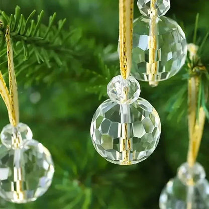12-Pieces: Multicolor Crystal Glass Christmas Balls Ornaments - A-1 Thread Vault