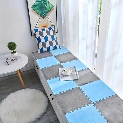 12-Pieces: Patchwork Carpet Full Floor Mat - A-1 Thread Vault