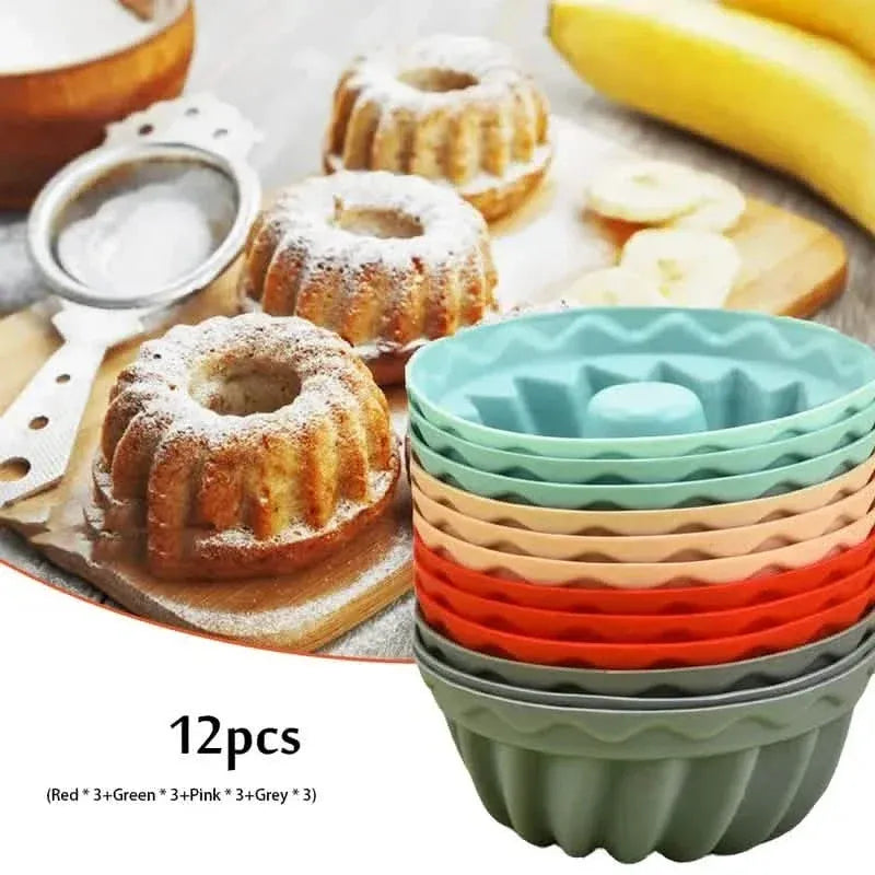 12-Pieces: Silicone Heritage Bundtlette Cake Mold - A-1 Thread Vault