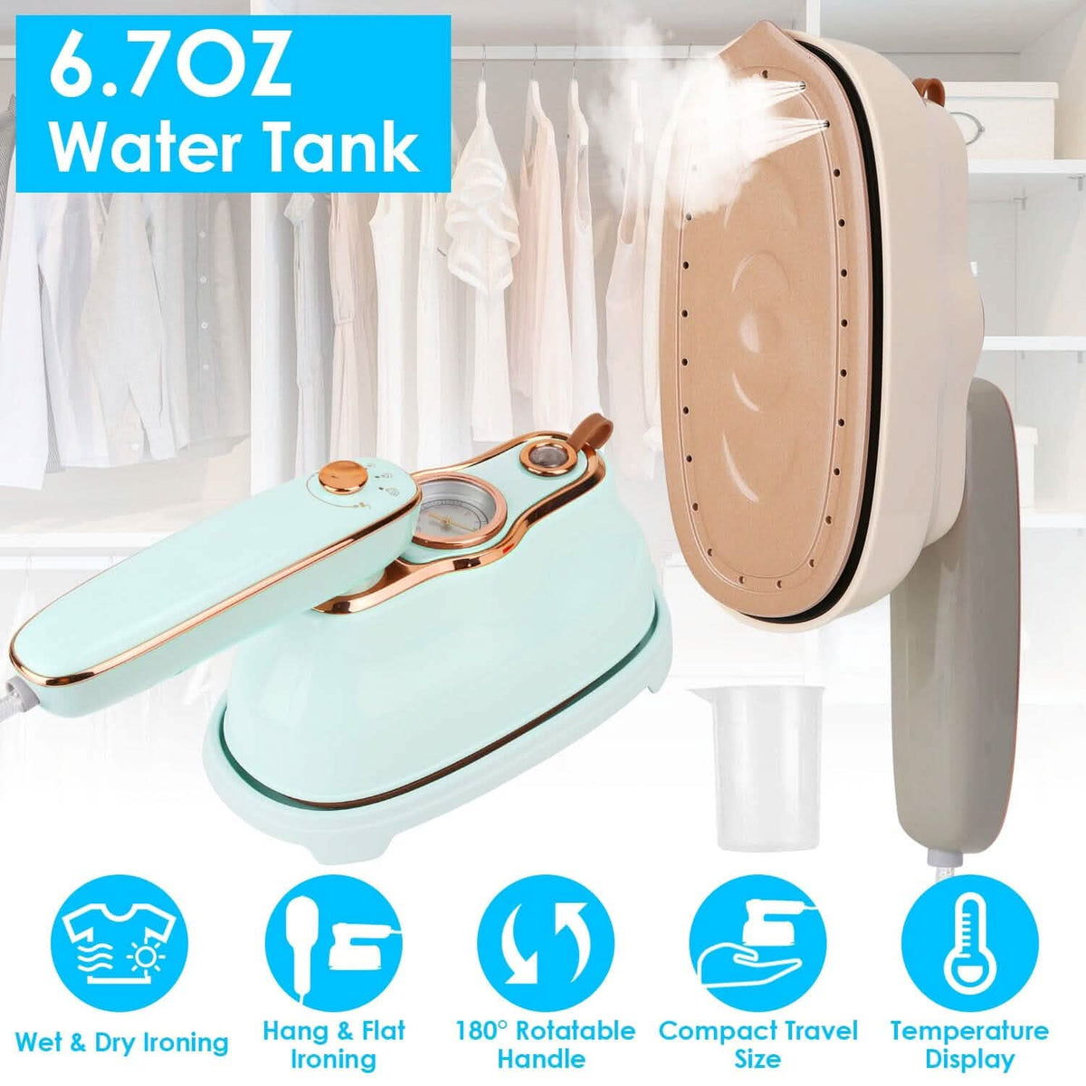 1200W Foldable Handheld Clothes Iron Steamer - A-1 Thread Vault