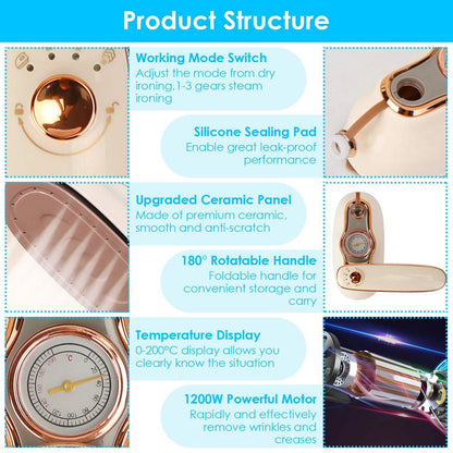 1200W Foldable Handheld Clothes Iron Steamer - A-1 Thread Vault