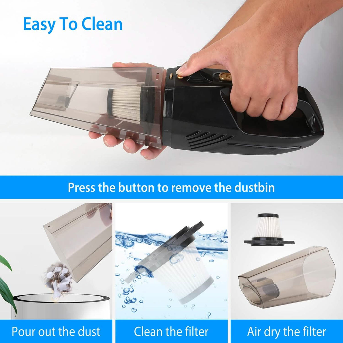 120W 8000PA Handheld Cordless Car Vacuum Cleaner with Accessory kit - A-1 Thread Vault