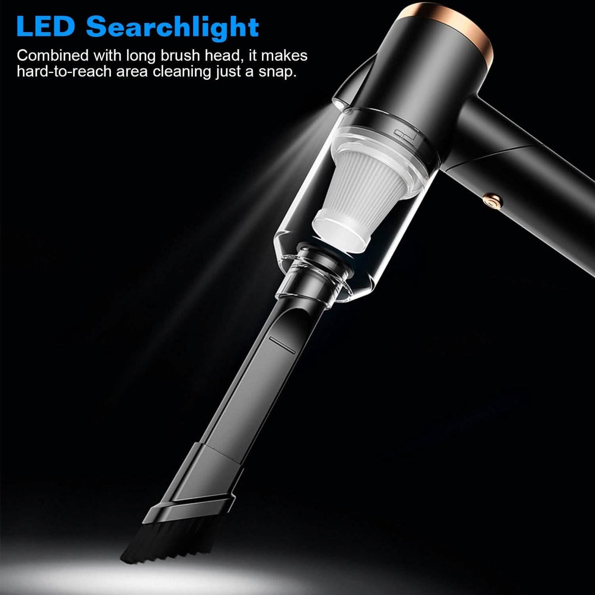 120W 9000PA Cordless Handheld Car Vacuum Cleaner with Searchlight - A-1 Thread Vault