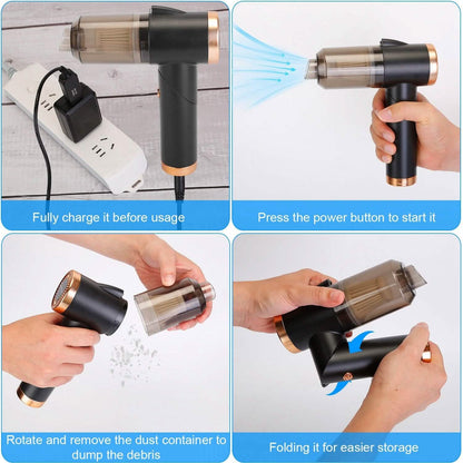 120W 9000PA Cordless Handheld Car Vacuum Cleaner with Searchlight - A-1 Thread Vault