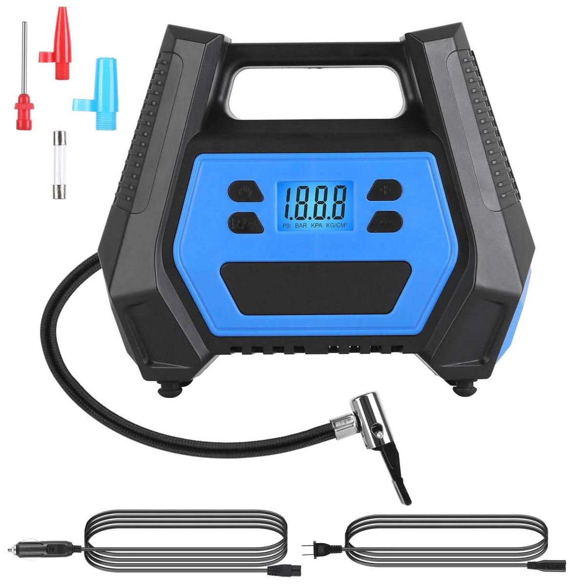 120W Max Power Portable Tire Pump with Digital Display LED Light - A-1 Thread Vault