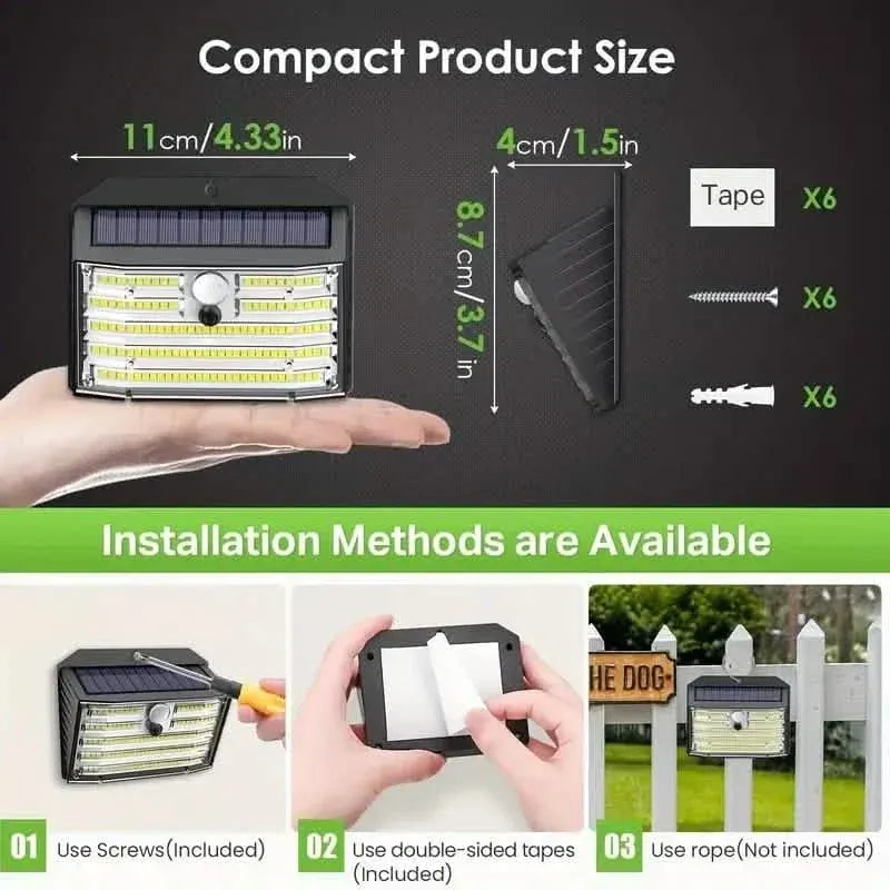 126 LED Solar Outdoor Lights Cold White Motion Sensor 270° Wide Angle Lighting Security Solar Powered Flood Lights - A-1 Thread Vault