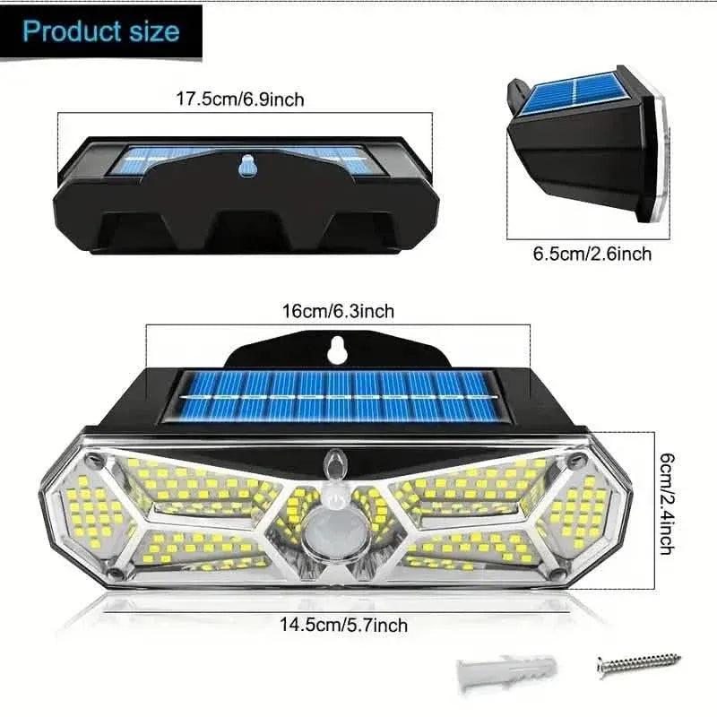 126 LEDs Portable Solar Security Lights, IP65 Waterproof Wireless Exterior Flood Light Detected Light - A-1 Thread Vault