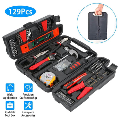 129-Pieces Set: Household Hand Tool Set - A-1 Thread Vault