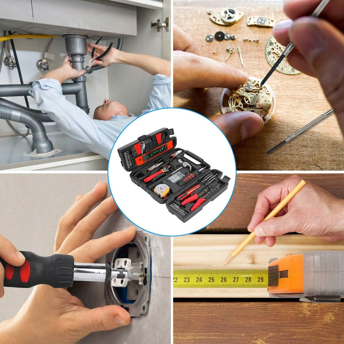 129-Pieces Set: Household Hand Tool Set - A-1 Thread Vault