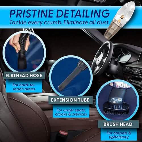 12V High Power Handheld Car Vacuum with 16Ft Cord, Attachments & Bag - A-1 Thread Vault