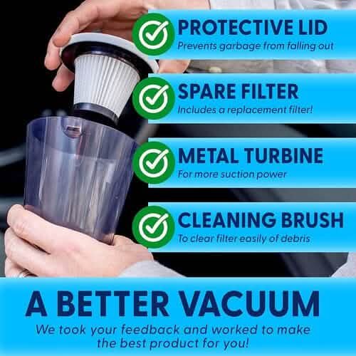 12V High Power Handheld Car Vacuum with 16Ft Cord, Attachments & Bag - A-1 Thread Vault