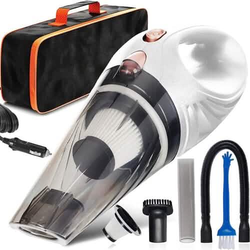 12V High Power Handheld Car Vacuum with 16Ft Cord, Attachments & Bag - A-1 Thread Vault