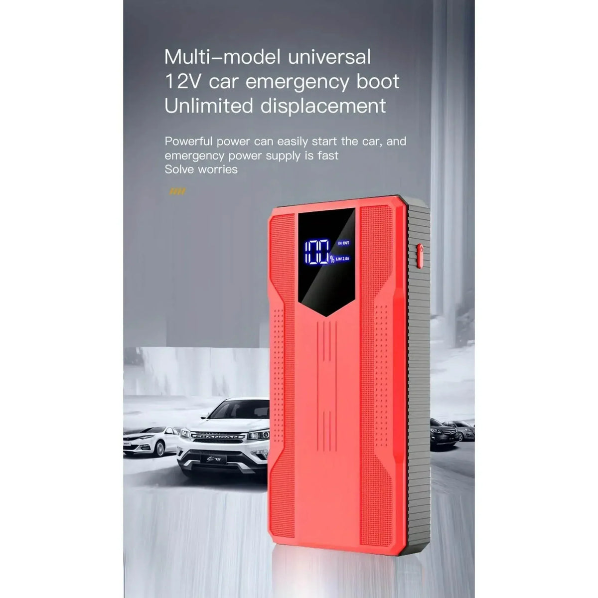 12V Ultra-Portable Car Battery Jump Starter with Advanced Smart Clip & Intuitive LCD Display - A-1 Thread Vault