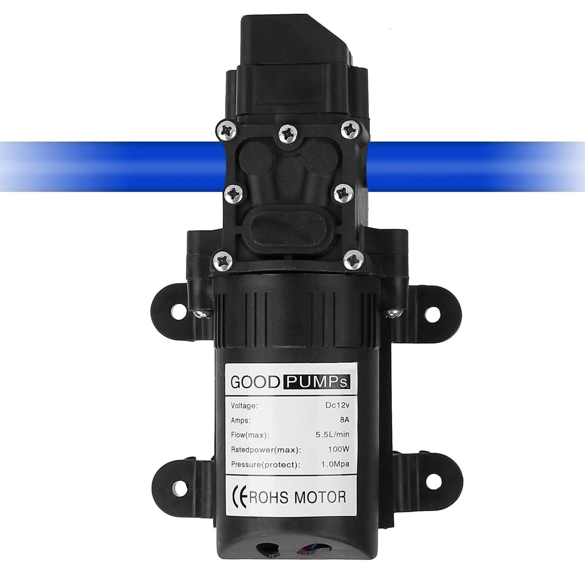 12V Water Pump with 2 Hose Clamps 123PSI Self Priming Sprayer Pump - A-1 Thread Vault