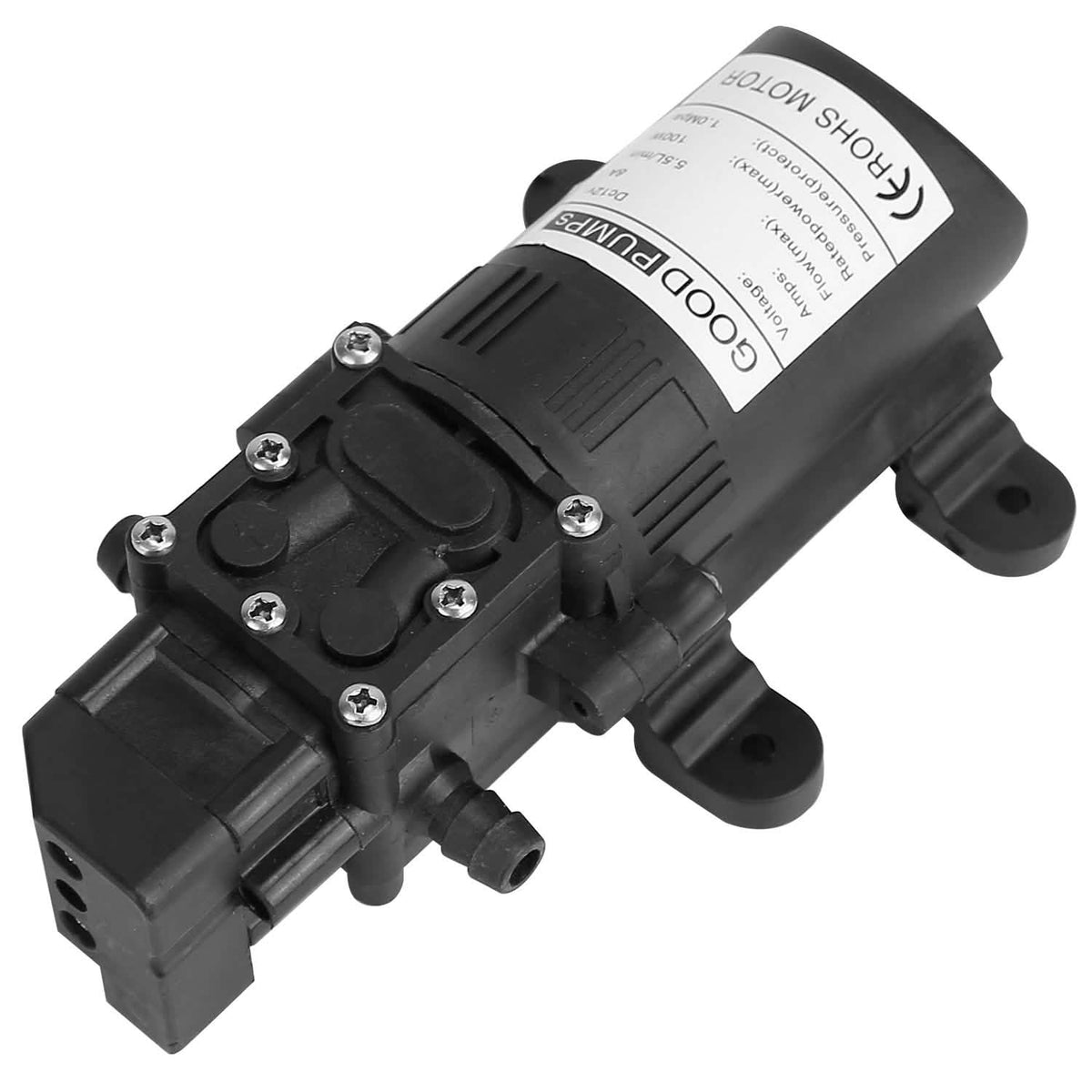12V Water Pump with 2 Hose Clamps 123PSI Self Priming Sprayer Pump - A-1 Thread Vault