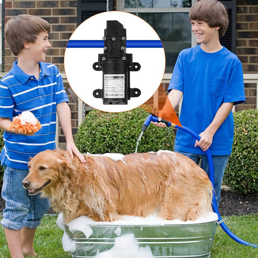 12V Water Pump with 2 Hose Clamps 123PSI Self Priming Sprayer Pump - A-1 Thread Vault