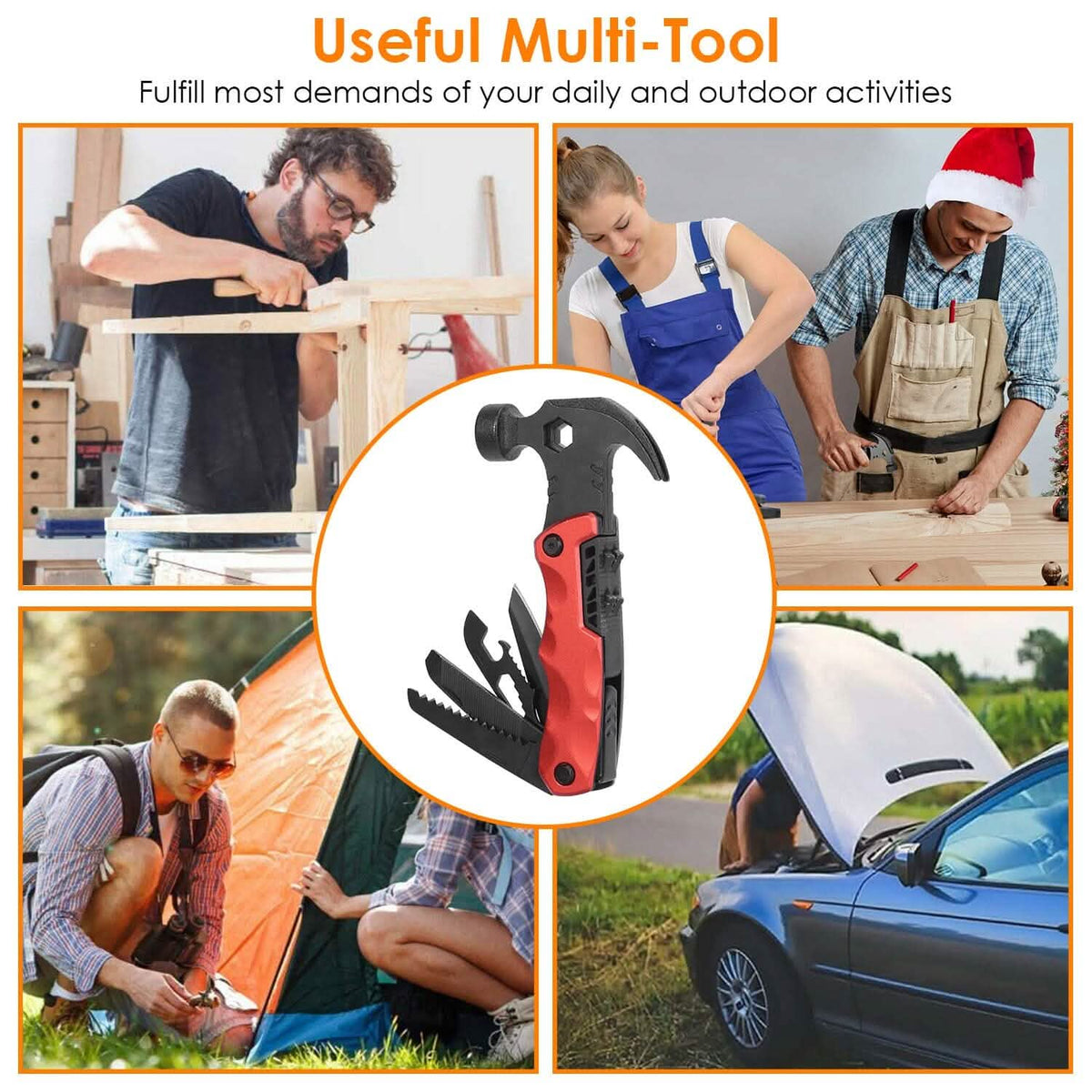 13-in-1 Multi-tool Hammer Camping Survival Tool - A-1 Thread Vault