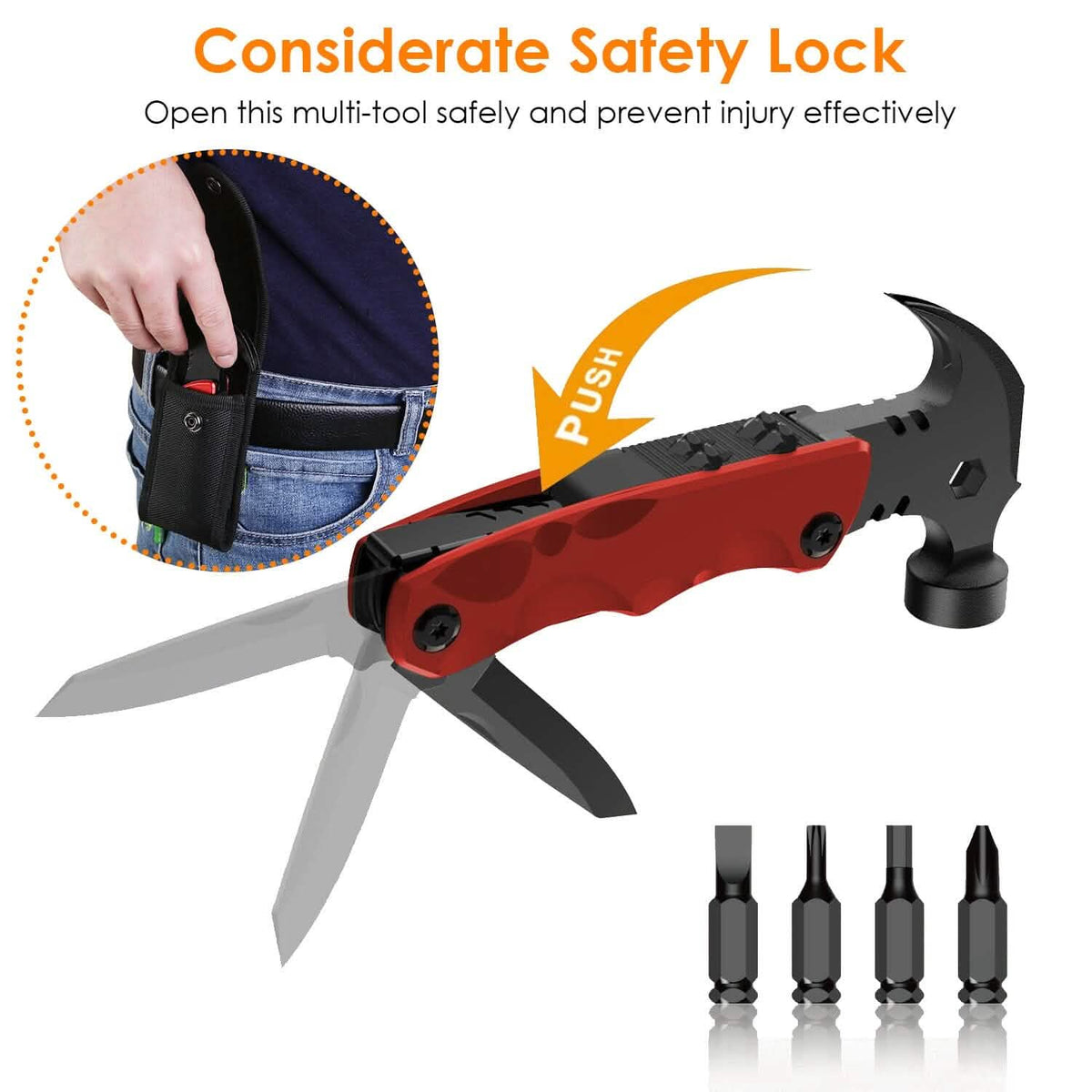 13-in-1 Multi-tool Hammer Camping Survival Tool - A-1 Thread Vault