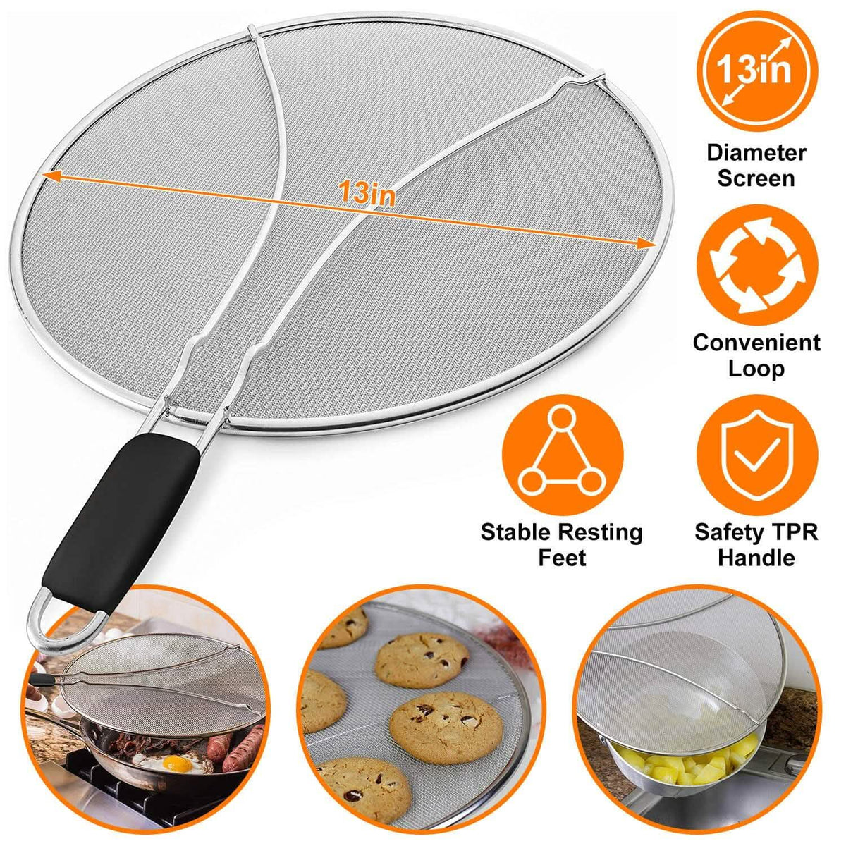 13-Inch Stainless Steel Grease Splatter Screen - A-1 Thread Vault