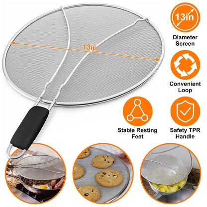 13-Inch Stainless Steel Grease Splatter Screen - A-1 Thread Vault