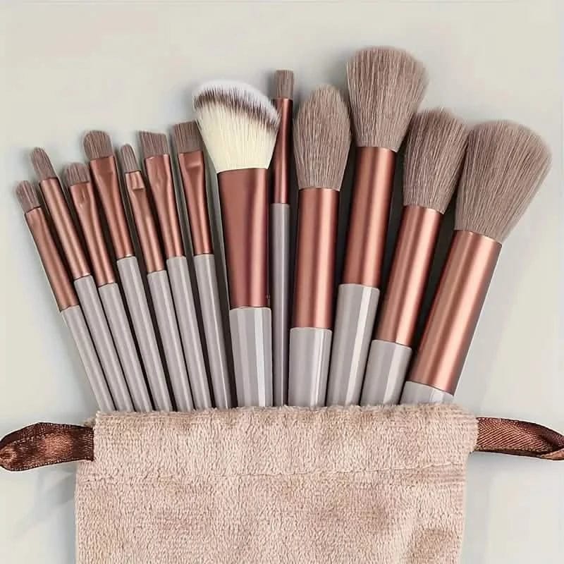 13-Piece: Professional Soft Fluffy Makeup Brush Set with Bag Case - A-1 Thread Vault
