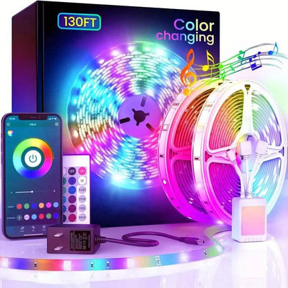 130 Ft. RGB 24V Led Strip Lights with App Controlled Remote - A-1 Thread Vault