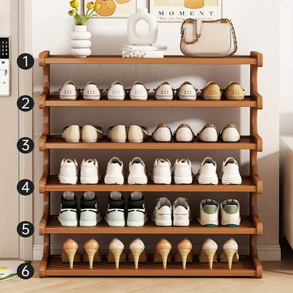 Bamboo Shoe Rack Organizer – 5 or 6 Tier, Space-Saving Storage - A-1 Thread Vault