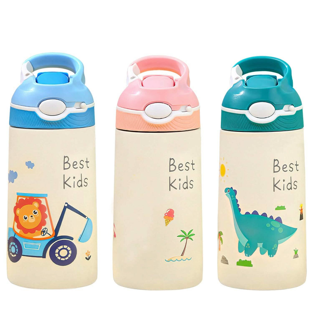 13.50oz. Insulated Stainless Steel Water Bottle Leak-proof with Straw Push Button Lock Switch - A-1 Thread Vault