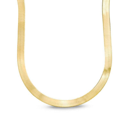 14K 6mm Solid Yellow Gold High Polished Herringbone Necklace Chain - A-1 Thread Vault