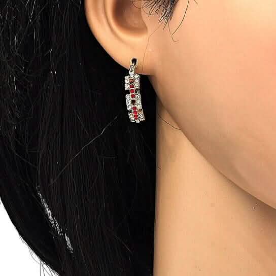 14k Gold Filled Garnet Unique Shape Earrings - A-1 Thread Vault