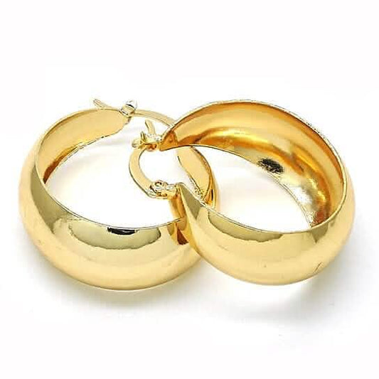 14k Gold Filled High Polish Finsh Unique Medium Hoop, Golden Tone - A-1 Thread Vault