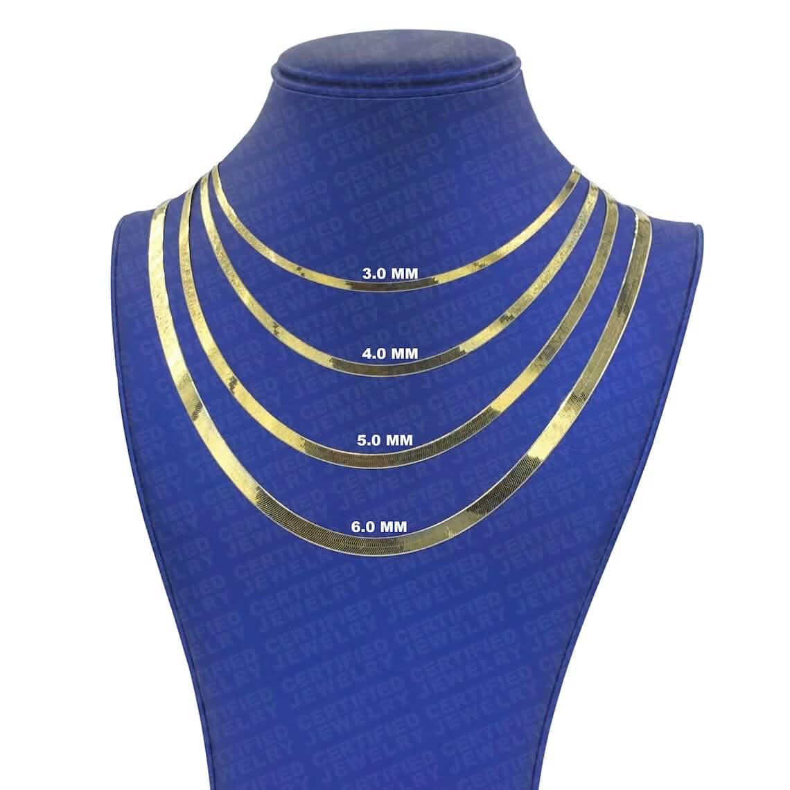 14K Solid Gold Herringbone Necklace - A-1 Thread Vault