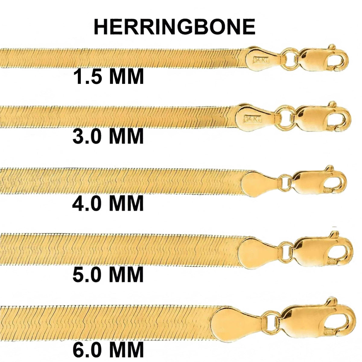 14K Solid Gold Herringbone Necklace - A-1 Thread Vault