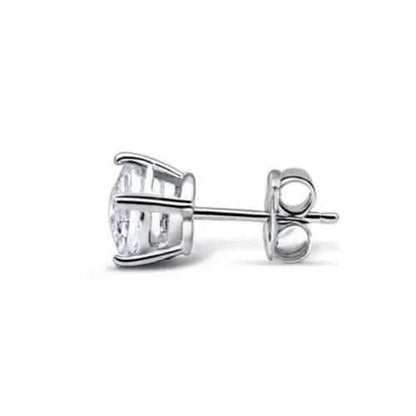 14K Solid White Gold 10.00ct Lab-Grown Round IGI Certified Diamond Stud Earrings - A-1 Thread Vault