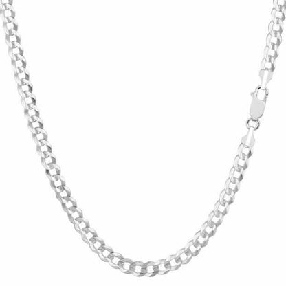 14K Solid White Gold 2mm Cuban Link Chain Necklace - A-1 Thread Vault