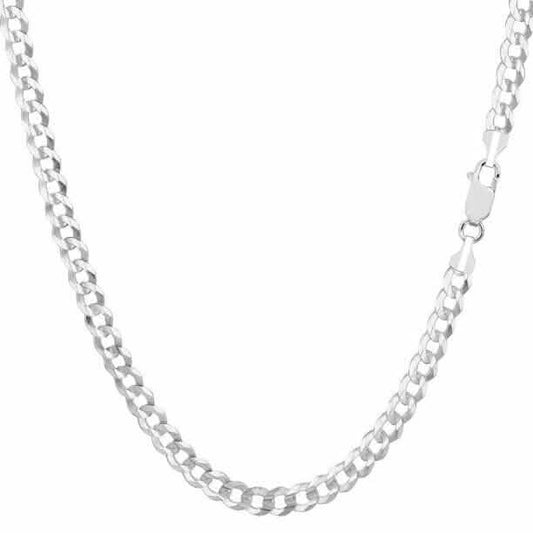 14K Solid White Gold 2mm Cuban Link Chain Necklace - A-1 Thread Vault
