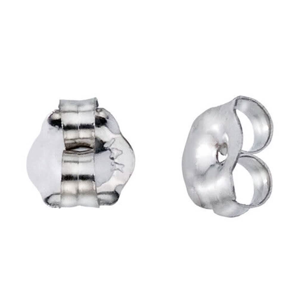 14K Solid White Gold Earring Backs Medium - A-1 Thread Vault