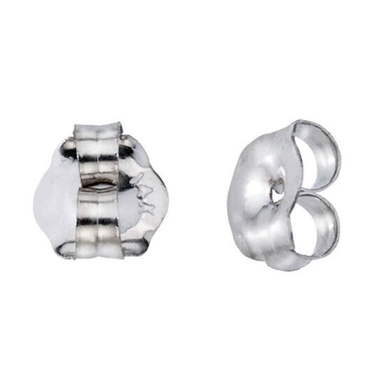 14K Solid White Gold Earring Backs Medium - A-1 Thread Vault