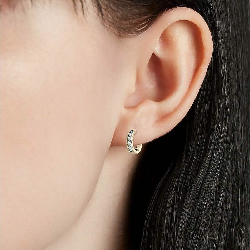 14K Solid Yellow Gold Round Huggies Hoops Earrings 11mm - A-1 Thread Vault