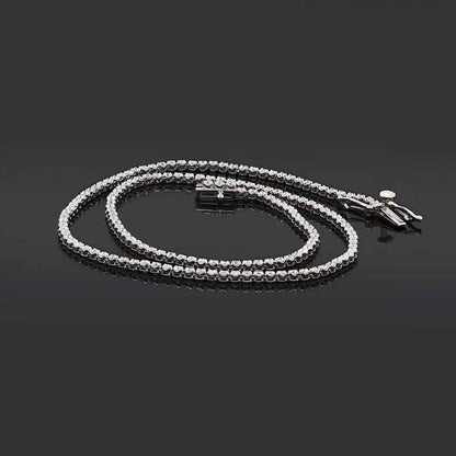 14K White Gold 3.50CT Lab-Grown Diamond Tennis Necklace - A-1 Thread Vault
