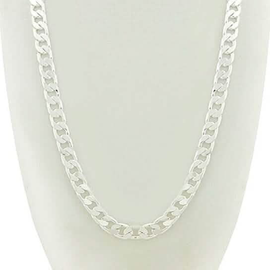 14k White Gold Filled Cuban Link Chain 24" - A-1 Thread Vault